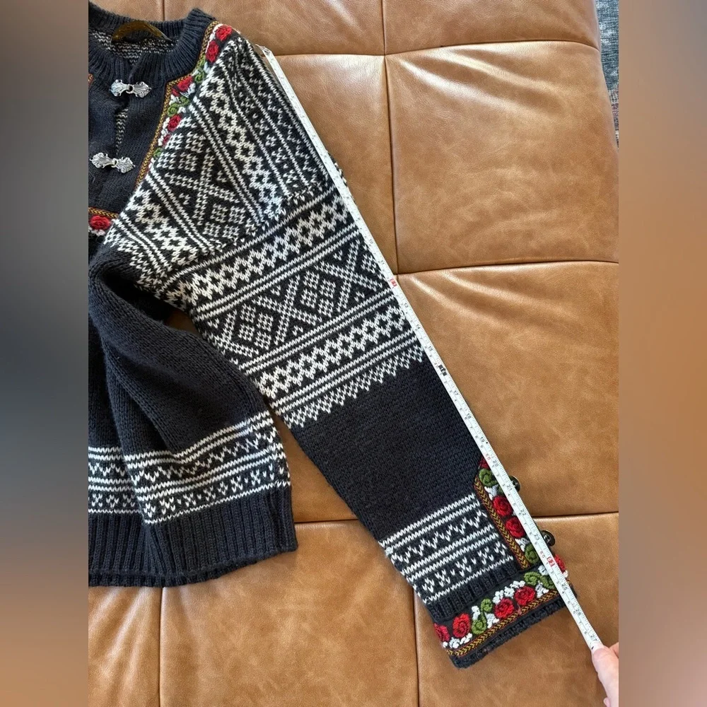 Vintage Nordstrikk Cardigan Sweater Womens Men’s White Wool Fair Isle Norway Ski - Picture 4 of 9